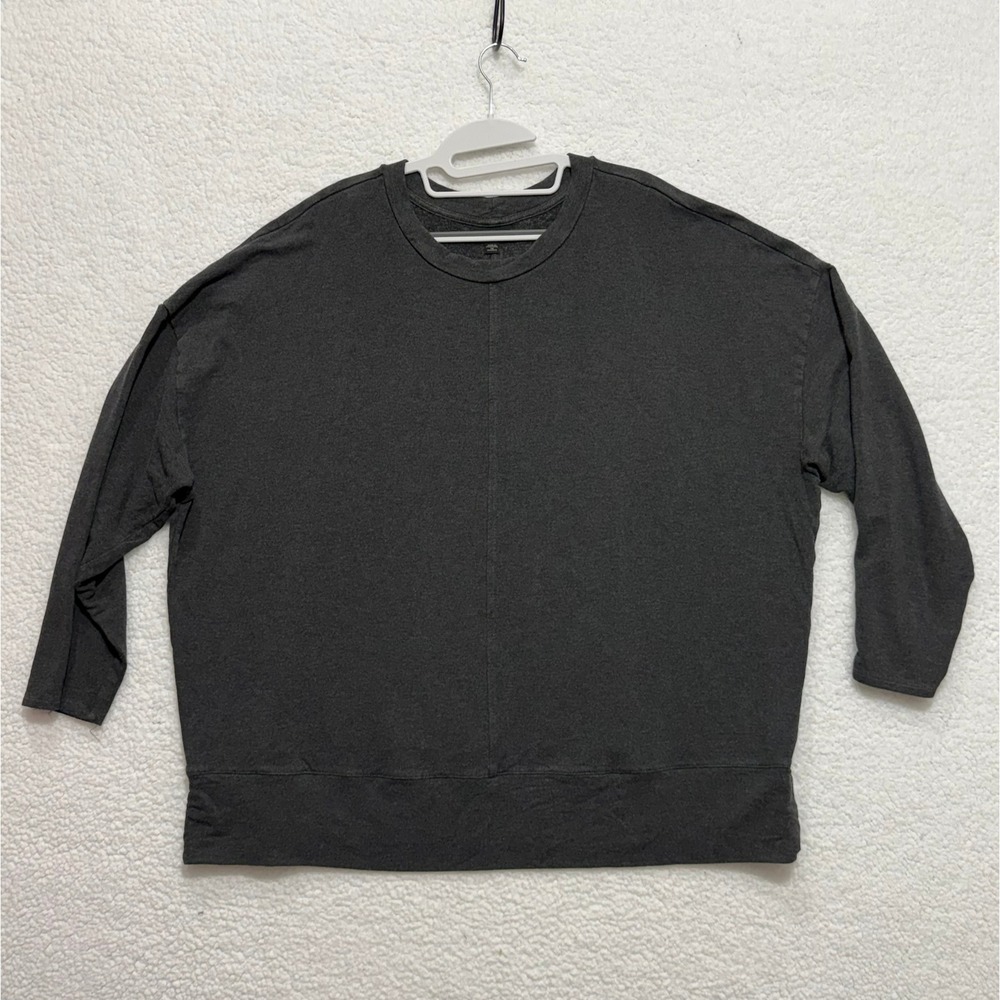 JJill Wearever Collection Charcoal Gray 3/4 Sleeve Relaxed Fit Top Plus Size 4X